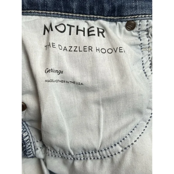 Mother Denim The Mid Rise Dazzler Hoover Ankle Fray Jeans Getalongs Size 24 - Picture 9 of 10